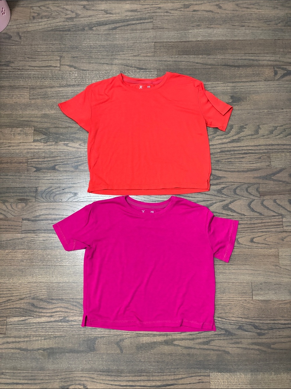 Xersion Women's Short Sleeve Tees - Orange  & Hot Pink